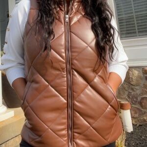 Brown Quilted Vest